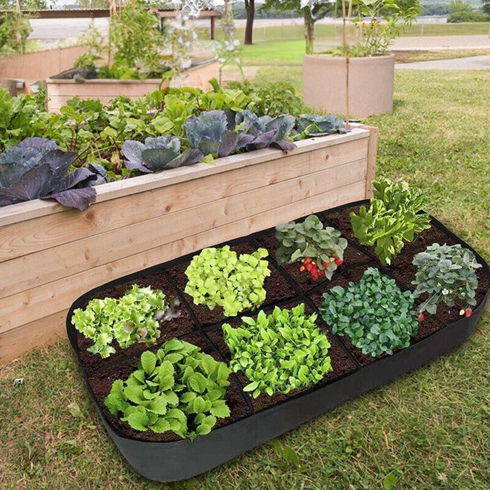 Garden Planting Bag Multi Gird Felt Growing Bag Planting Nursery Pot