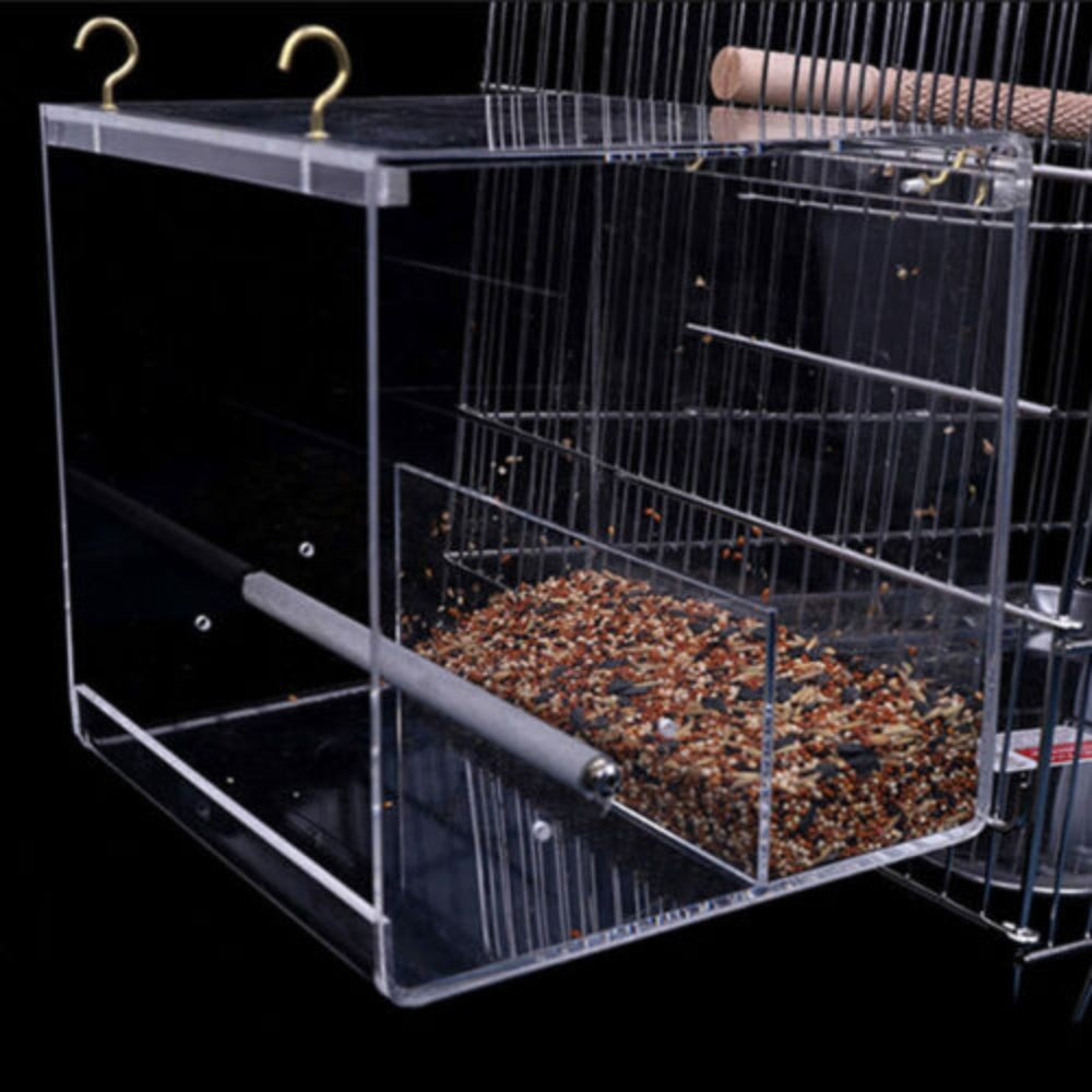 Automatic Acrylic Parrot Feeder Tidy Seed Bird Feeder