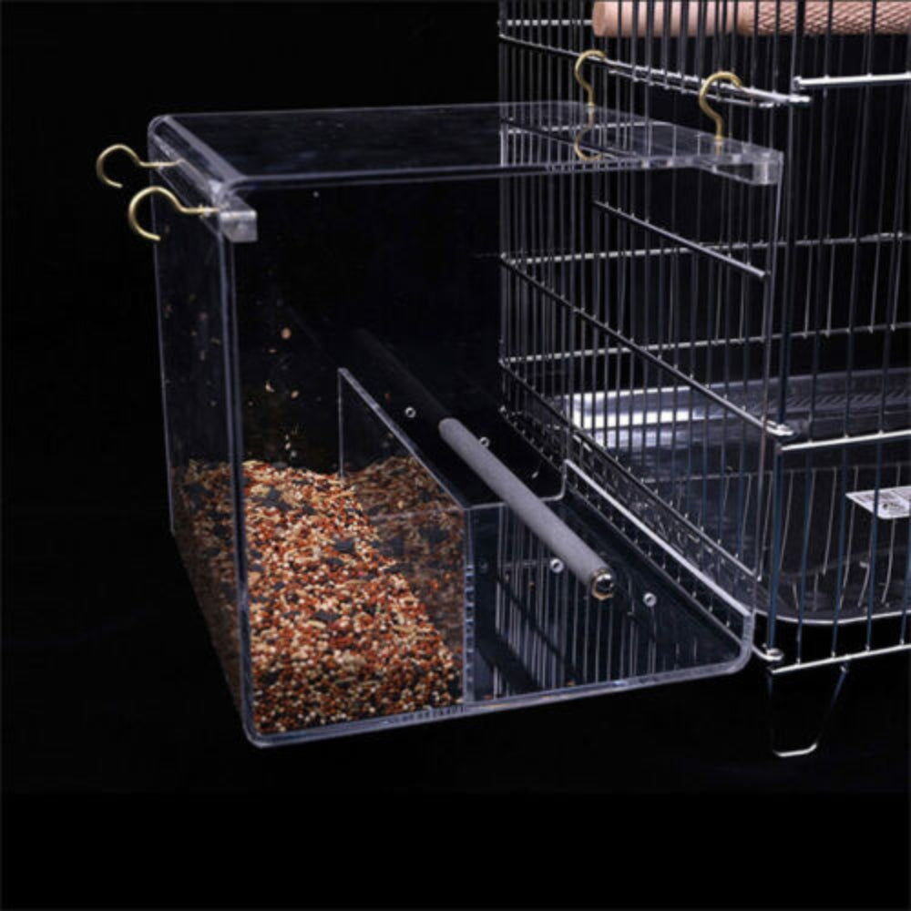 Automatic Acrylic Parrot Feeder Tidy Seed Bird Feeder