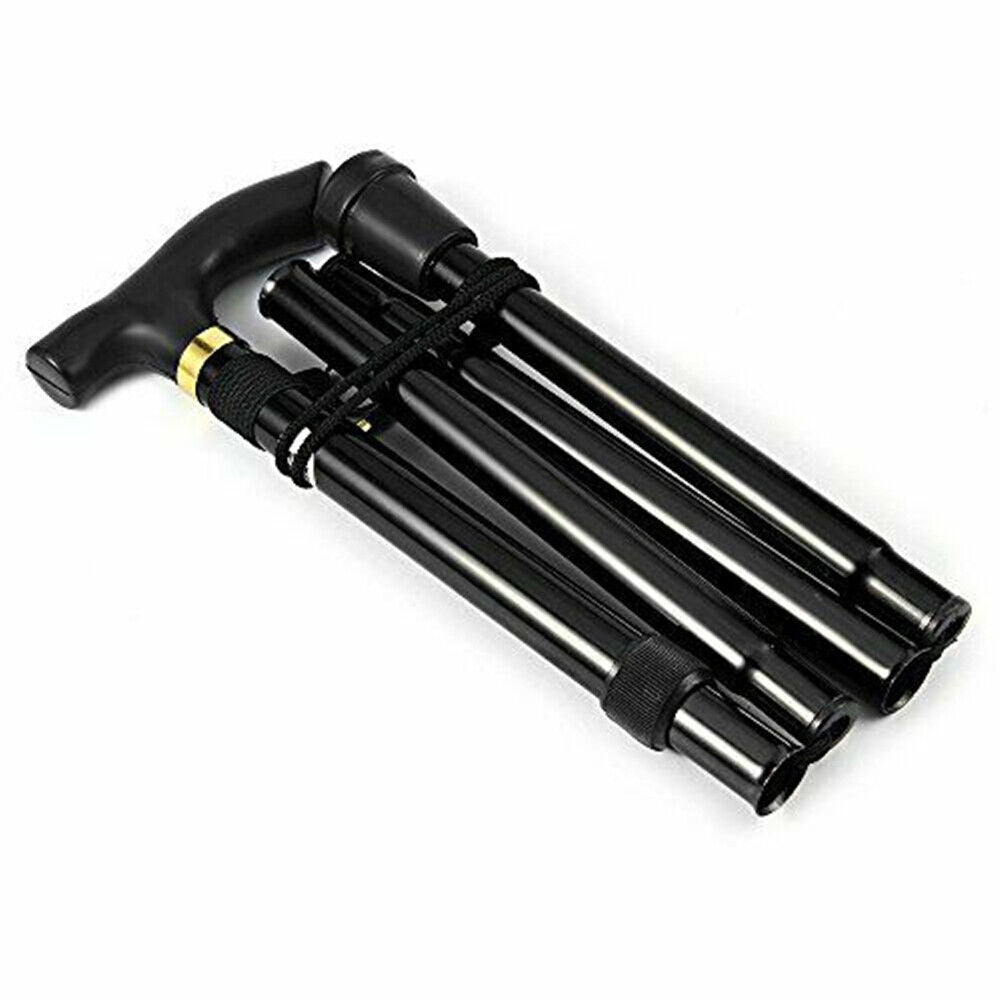 Adjustable Walking Stick Travel Retractable Hiking Folding Cane Metal Pole