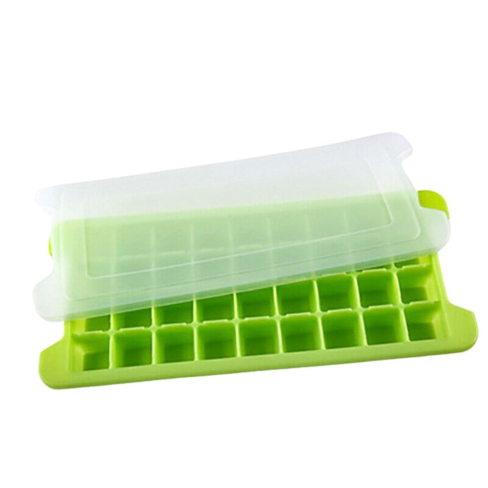 Silicone Ice Cube Whiskey Tray With Lid Mold Maker Tool