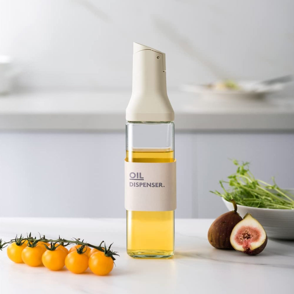 Oil Dispenser Bottle for Kitchen Auto Flip Dispenser Glass Cruet