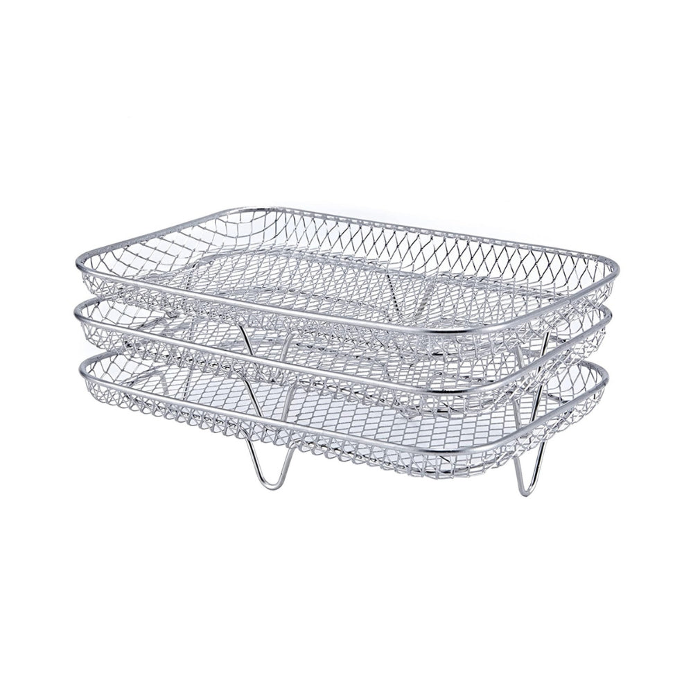 Hansona 3 Layers Air Fryer Rack Stackable Grilling Rack Stainless Steel