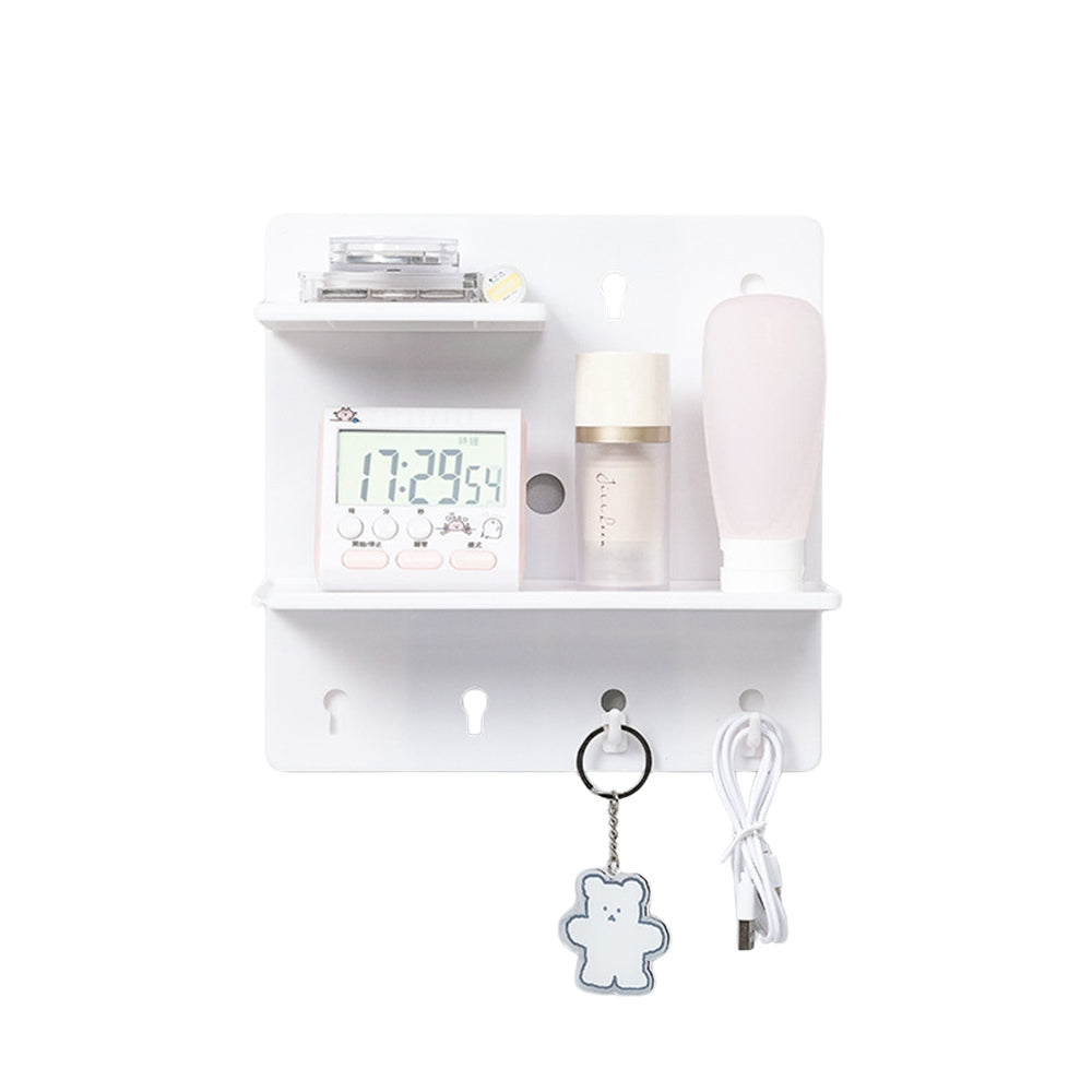 Hansona 1PC Wall Perforation Free Plastic Shelving Wall Peg Boards for Walls