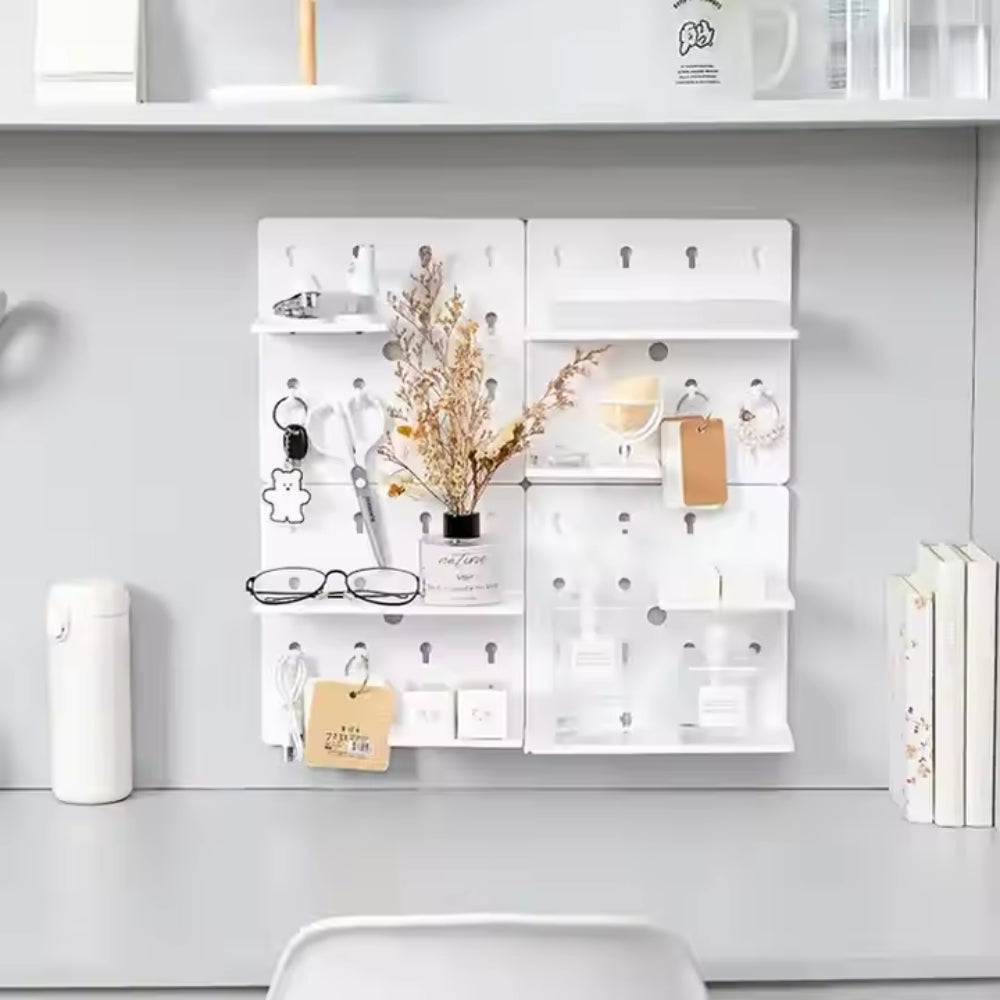 1PC Wall Perforation Free Plastic Shelving Wall Peg Boards for Walls