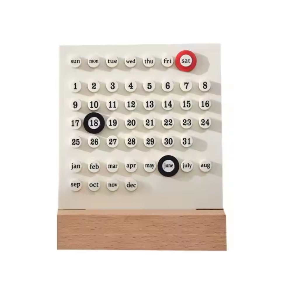 Handmade Acrylic Wooden Base DIY Calendar for Home and Office Desk Decoration