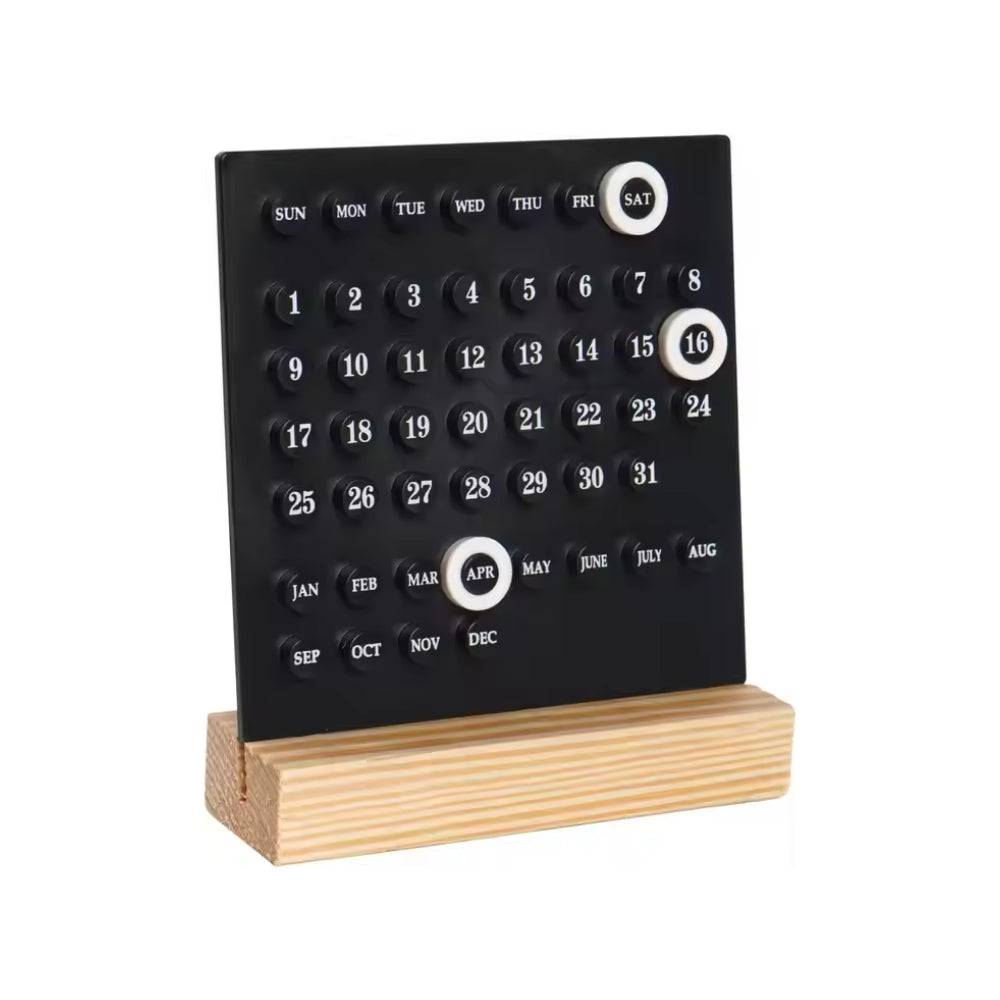 Handmade Acrylic Wooden Base DIY Calendar for Home and Office Desk Decoration