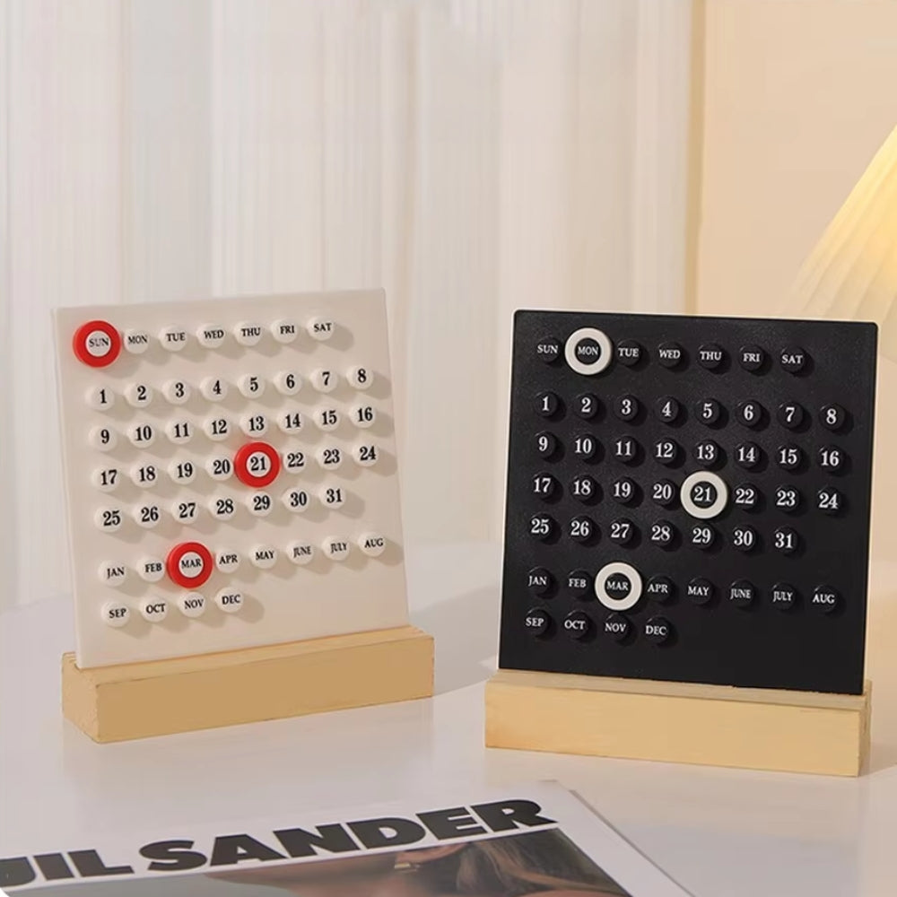 Handmade Acrylic Wooden Base DIY Calendar for Home and Office Desk Decoration