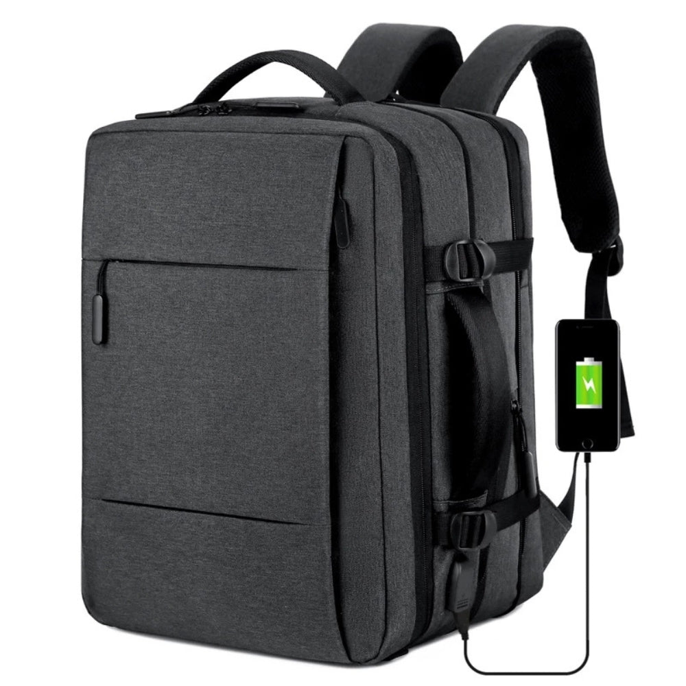 Large Capacity Expandable Travel Backpack with USB Port