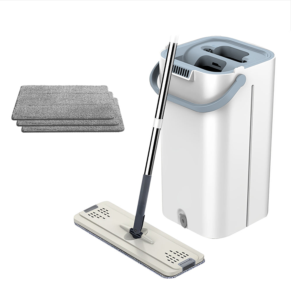 CLEANFOK Microfiber Mop with Bucket and 4 Washable Pads - Versatile Cleaning Solution