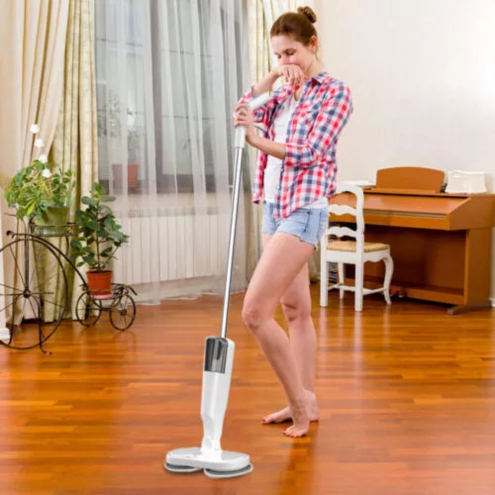 Double Head Electric Spin Mop Cleaner Floor Polisher Sweeper - USB