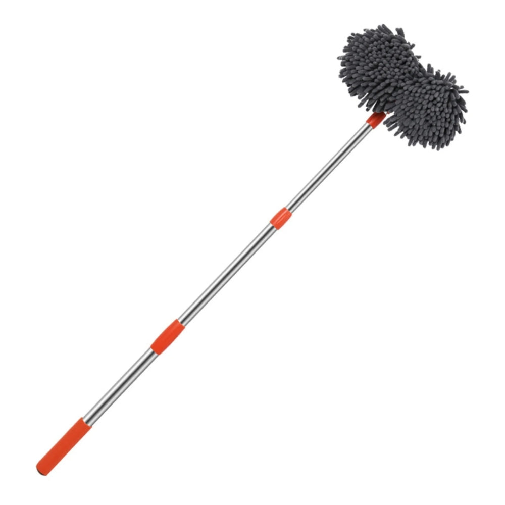 Car Wash Mop with Double Brush Head and Telescopic Handle