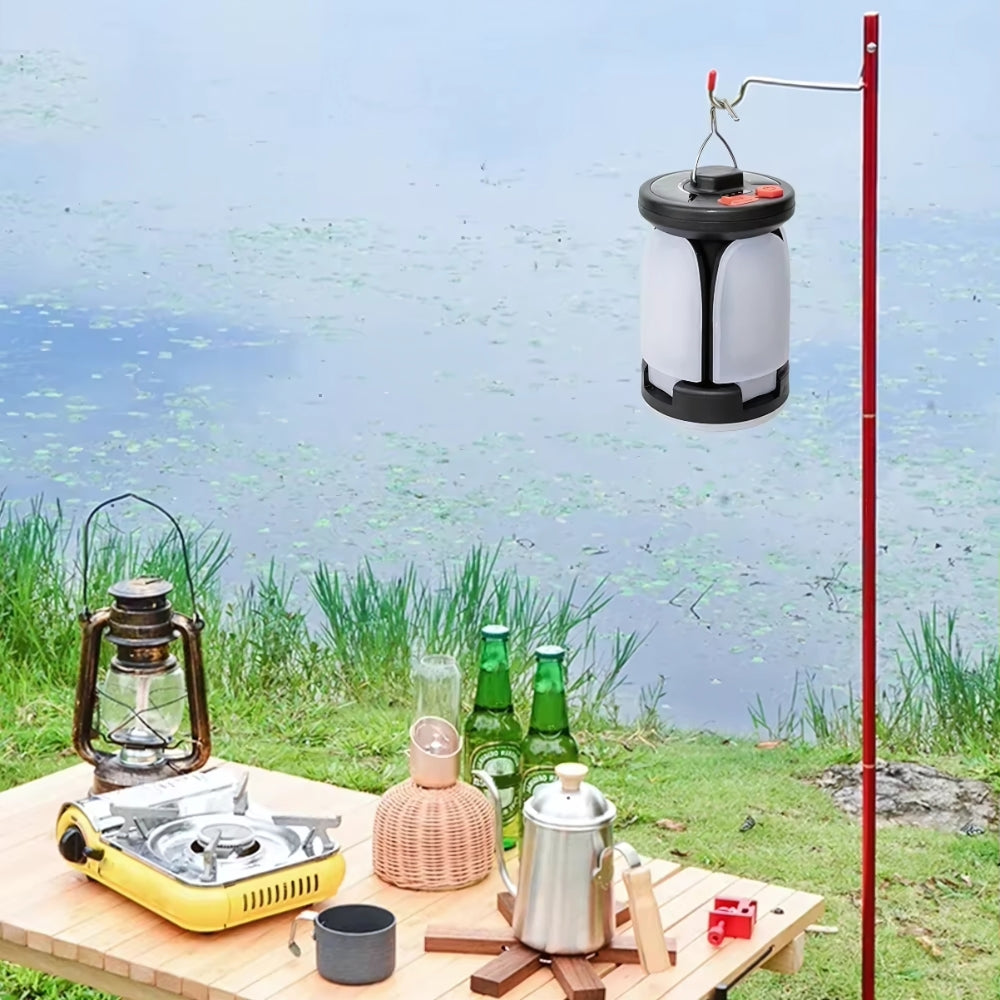 Solar LED Camping Lantern Rechargeable Power Bank Foldable Light Modes