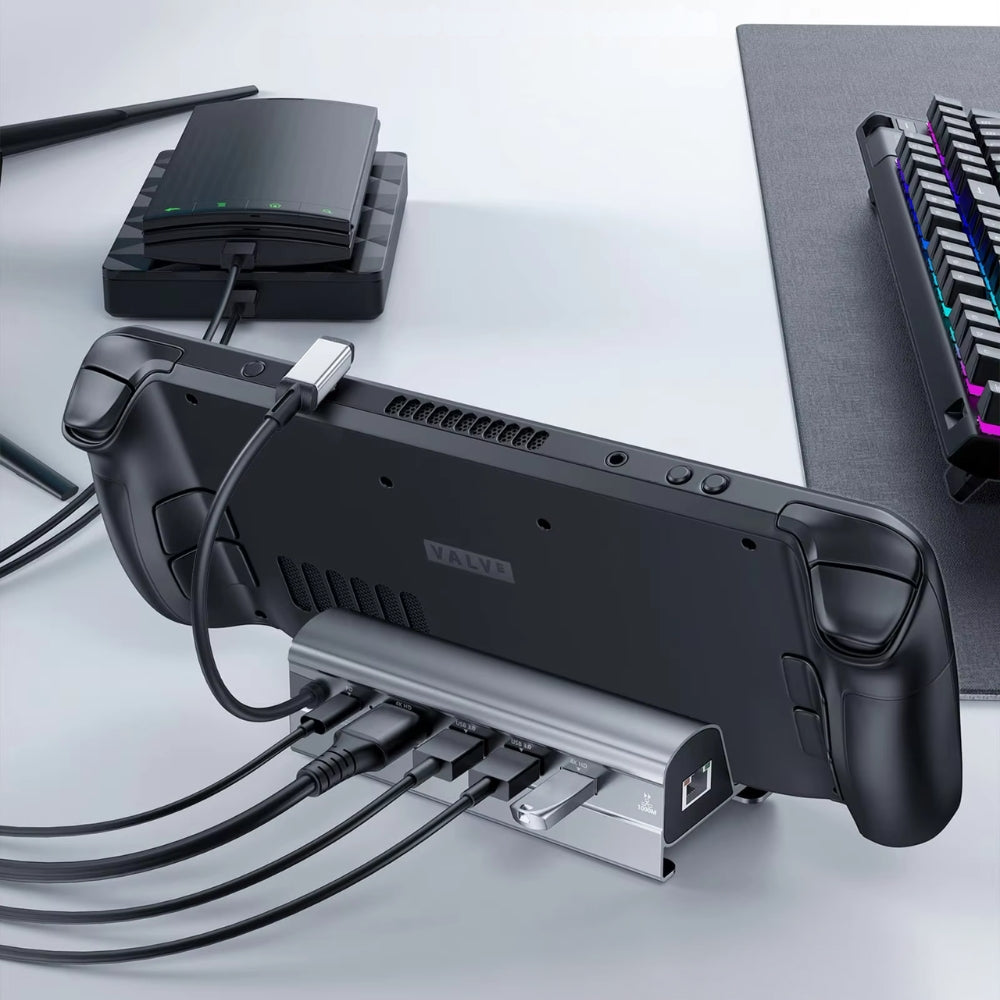 Steam Deck 6-in-1 Docking Station with HDMI 4K USB 3.0 Ethernet and 60W PD