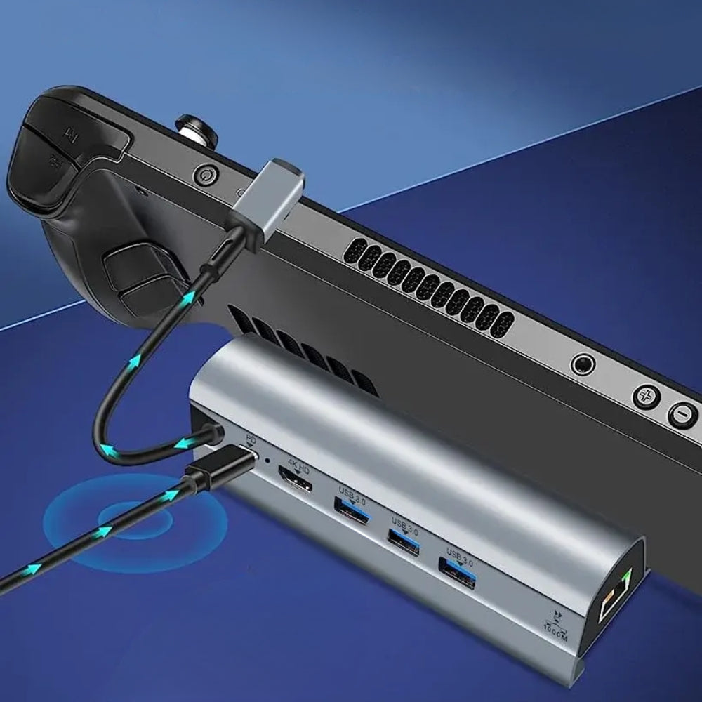 Steam Deck 6-in-1 Docking Station with HDMI 4K USB 3.0 Ethernet and 60W PD