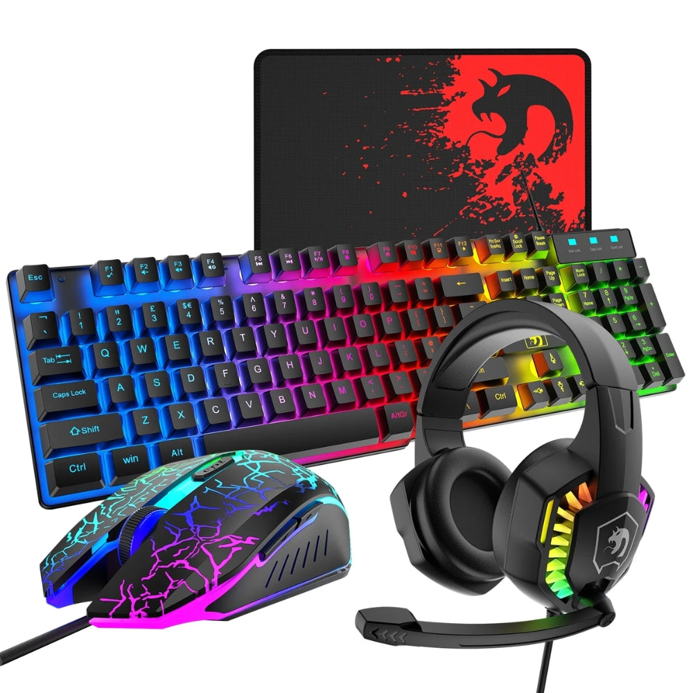 4-IN-1 Gaming Keyboard Mouse Headset and Mouse Pad Combo