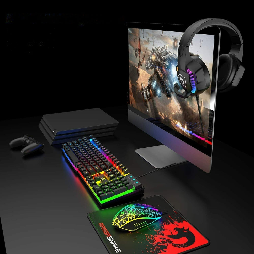 4-IN-1 Gaming Keyboard Mouse Headset and Mouse Pad Combo