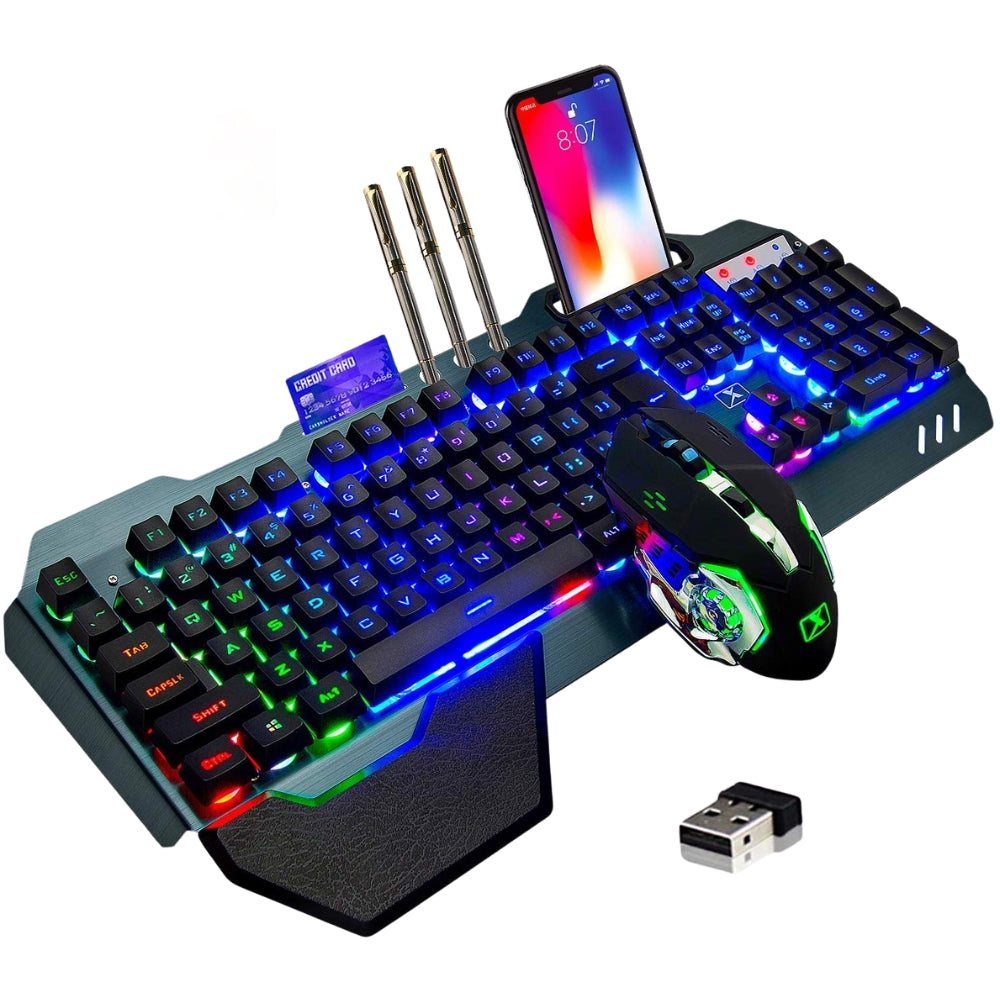 RGB LED Backlit Wireless Gaming Keyboard Mouse Set