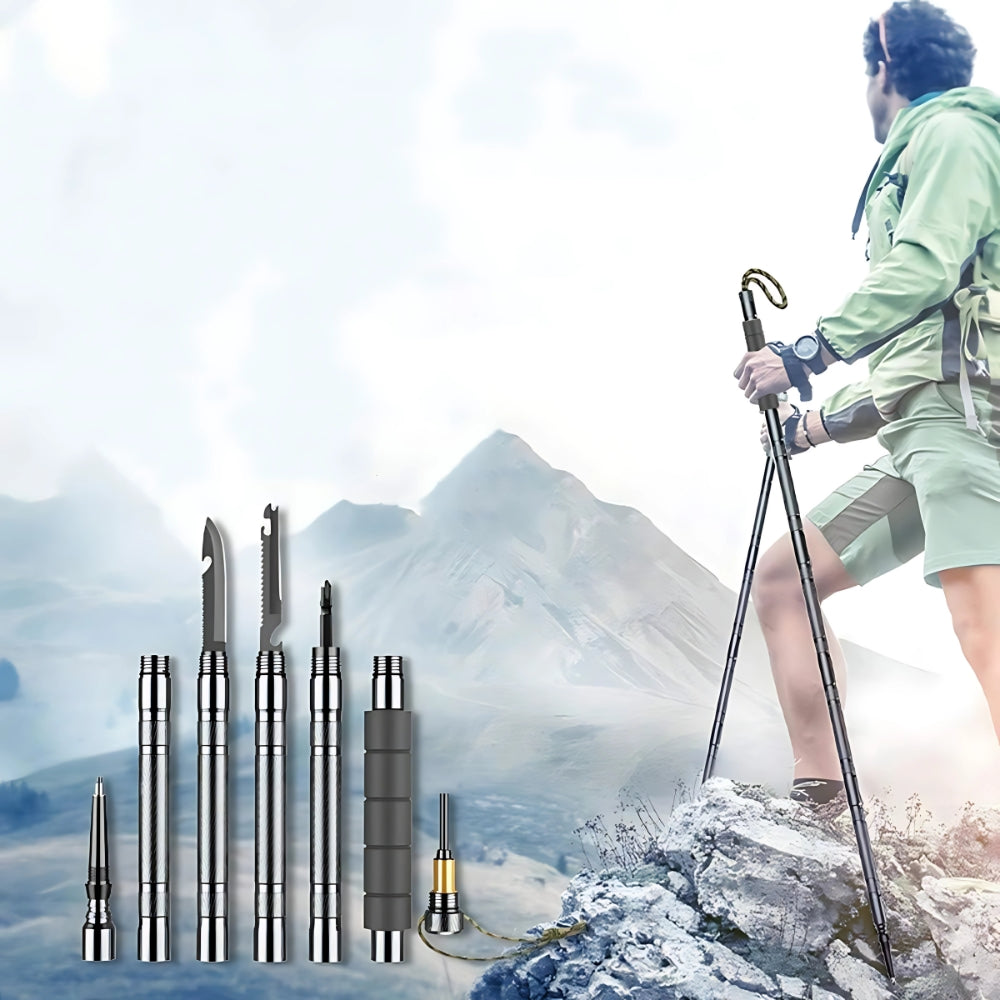 Lightweight Collapsible Hiking Trekking Poles Multifunctional Walking Stick