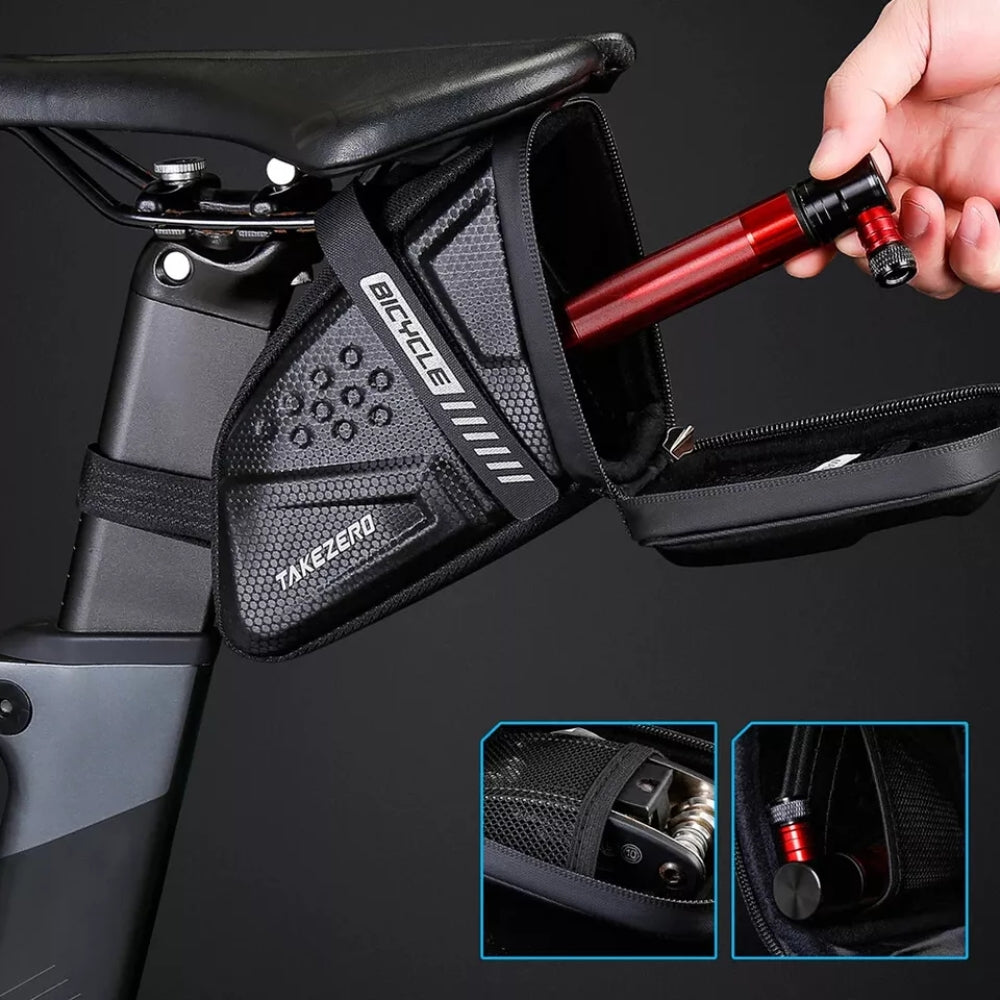 Bike Saddle Bag Hard Shell Rear Storage for Road and Mountain Bikes