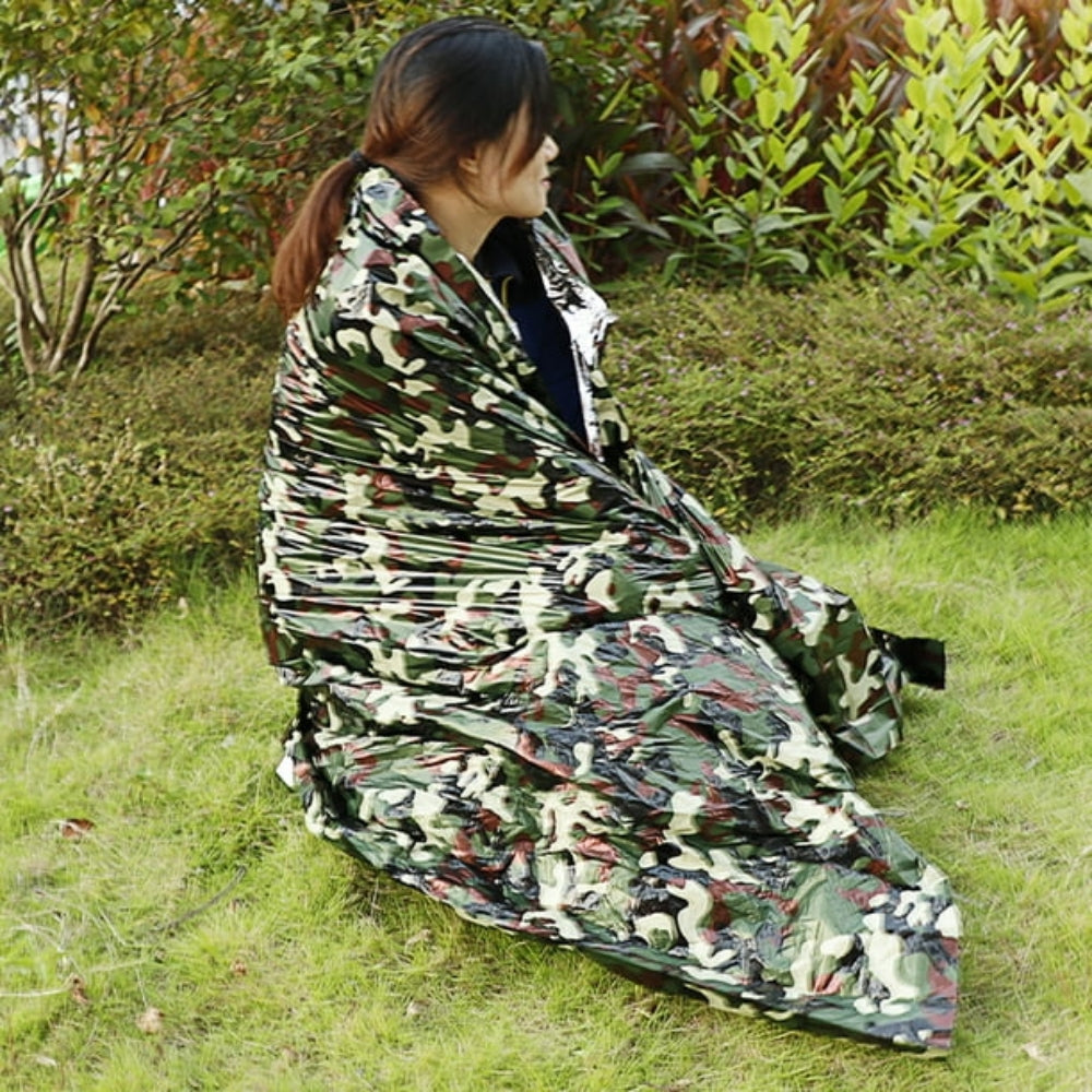 Camouflage Waterproof Emergency Sleeping Bag for Outdoor Camping and Survival