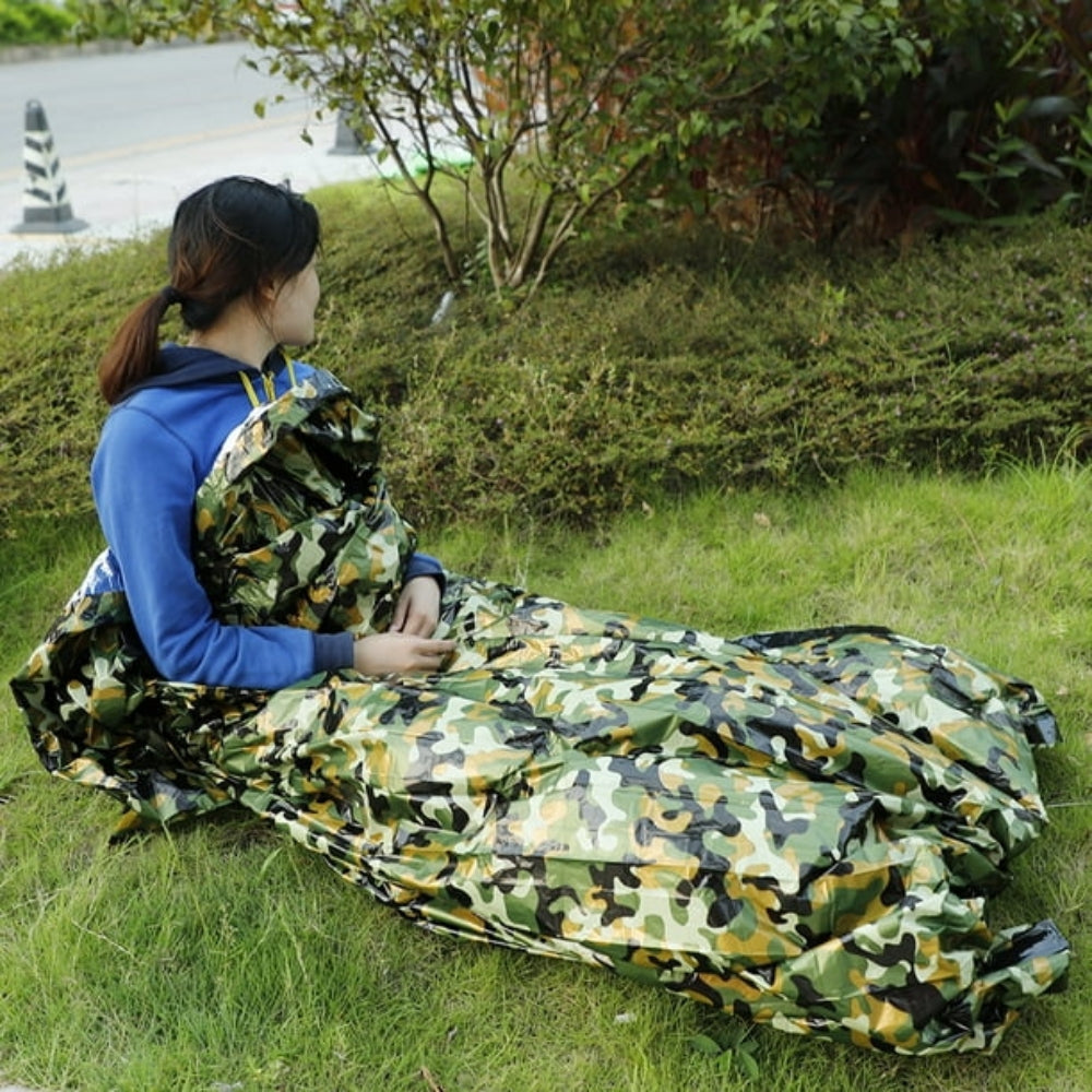 Camouflage Waterproof Emergency Sleeping Bag for Outdoor Camping and Survival