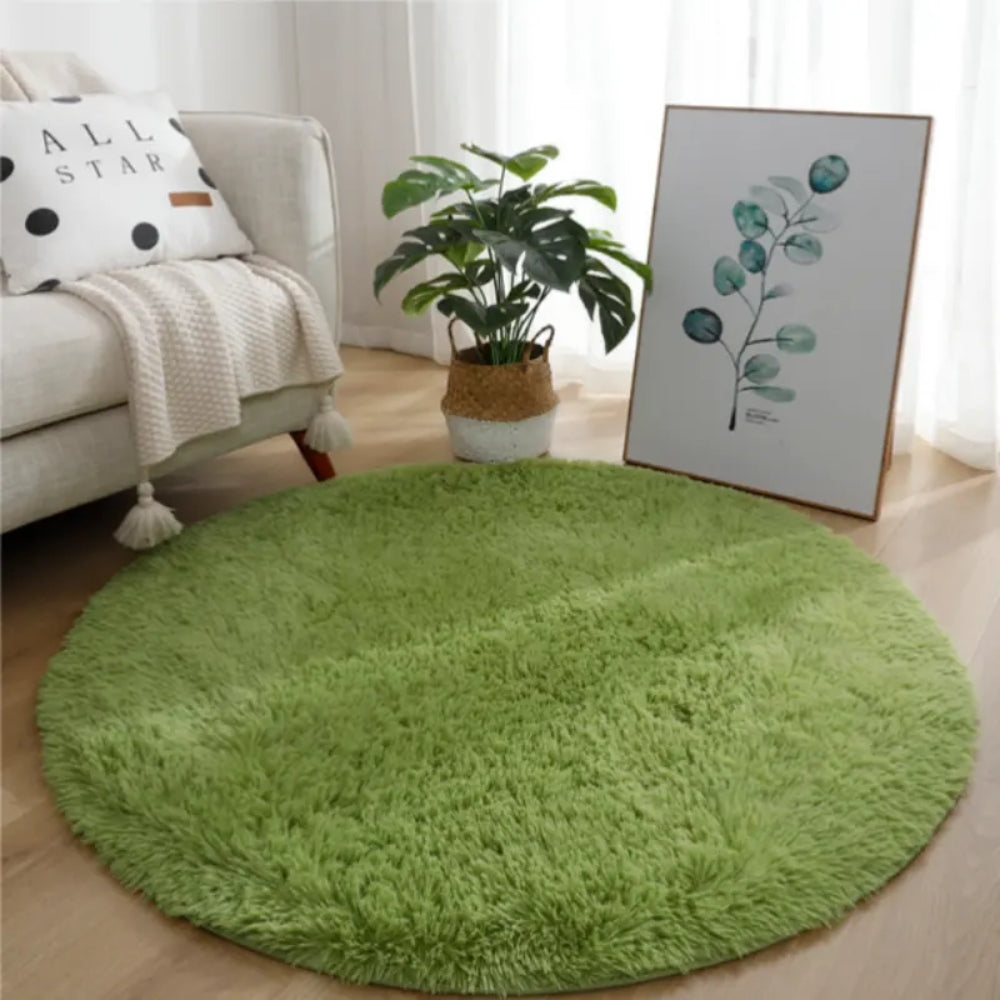 Ultra Soft Fluffy Round Shaggy Rug Carpet for Kids Bedroom