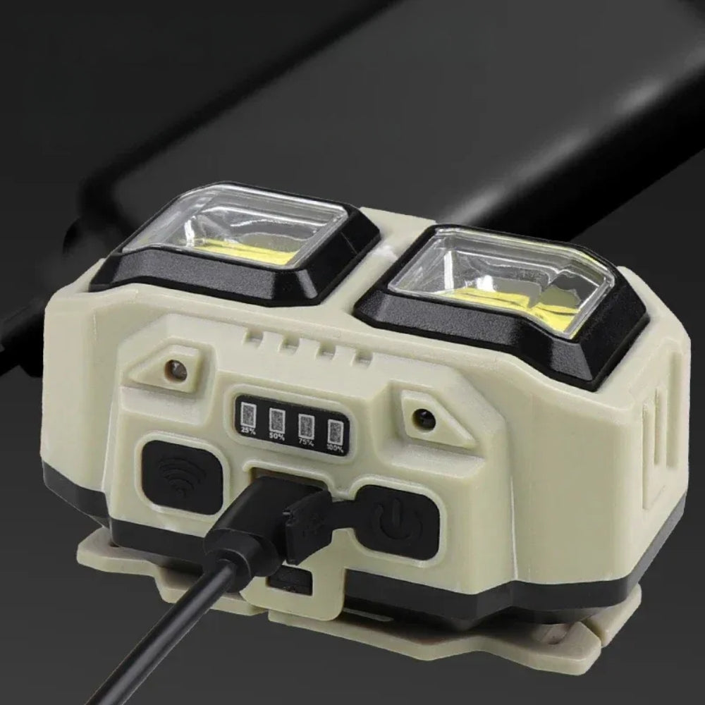 LED Induction Headlamp Waterproof Rechargeable Flashlight for Outdoor