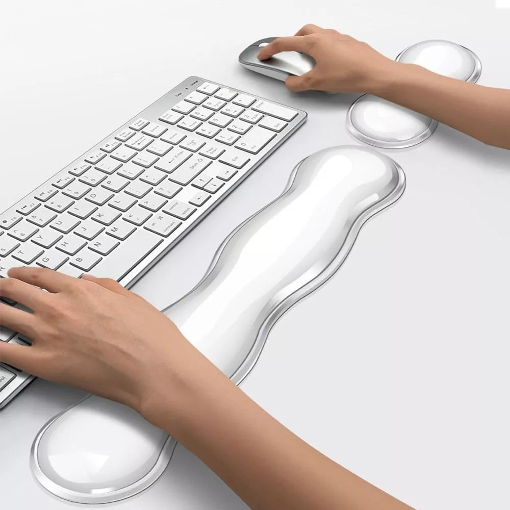 Mouse Pad with Wrist Rest and Anti-Slip Keyboard Rest for Office and Gaming
