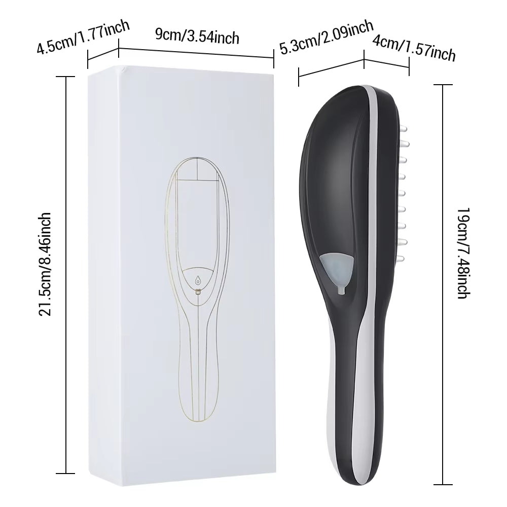 Electric Scalp Massager Comb with LED and Hair Growth Spray Function