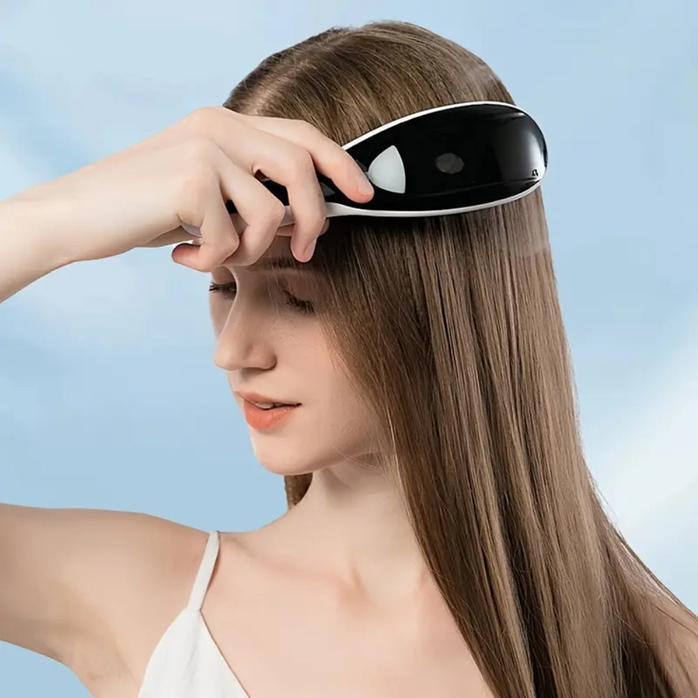 Electric Scalp Massager Comb with LED and Hair Growth Spray Function