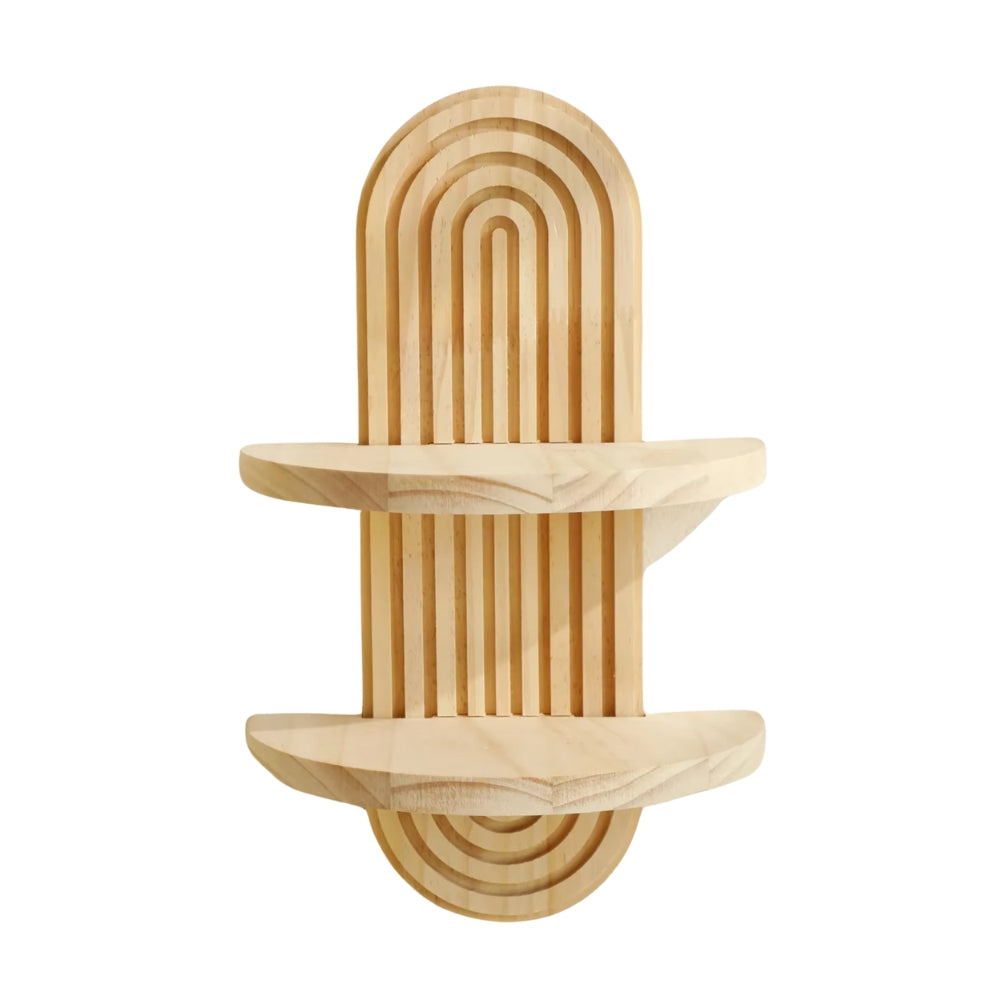 Boho Style Wooden Wall Shelf for Modern Home Decor