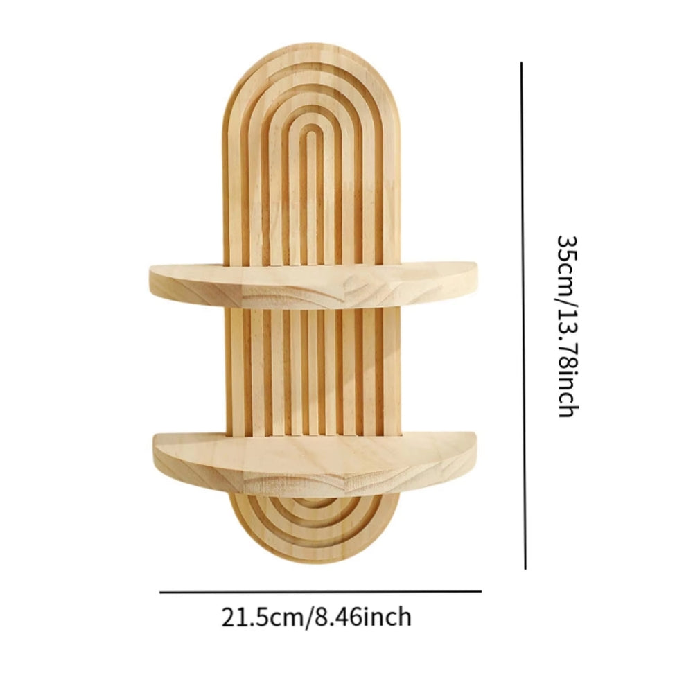 Boho Style Wooden Wall Shelf for Modern Home Decor