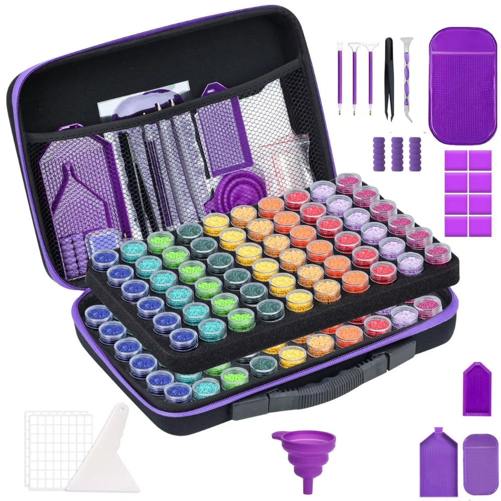 Diamond Painting Storage Box with Accessories and Shockproof Jars