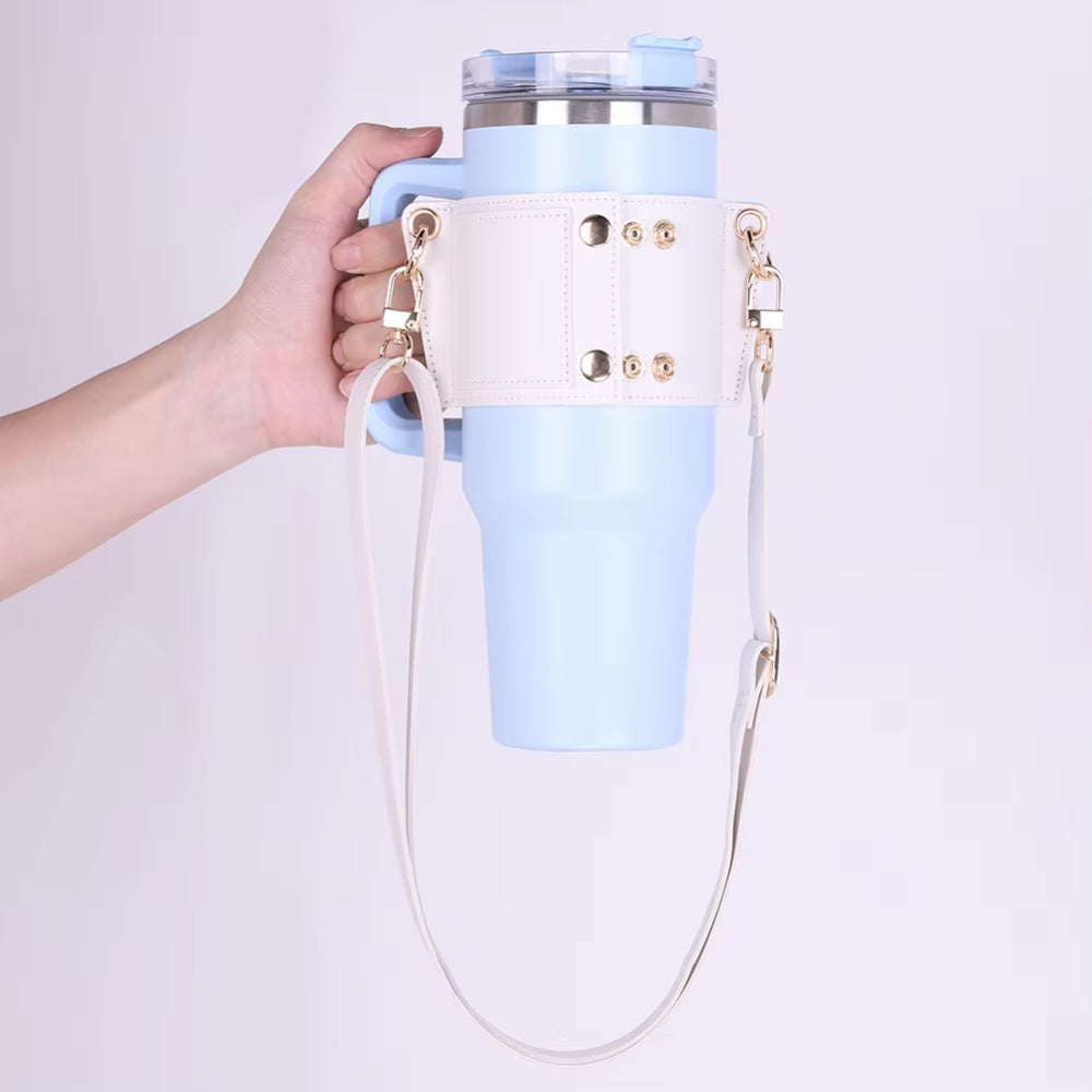 Water Bottle Holder with Adjustable Strap for Stanley Tumblers