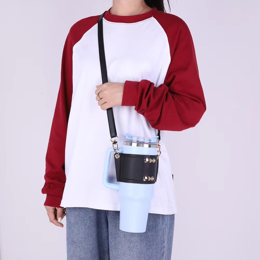 Water Bottle Holder with Adjustable Strap for Stanley Tumblers