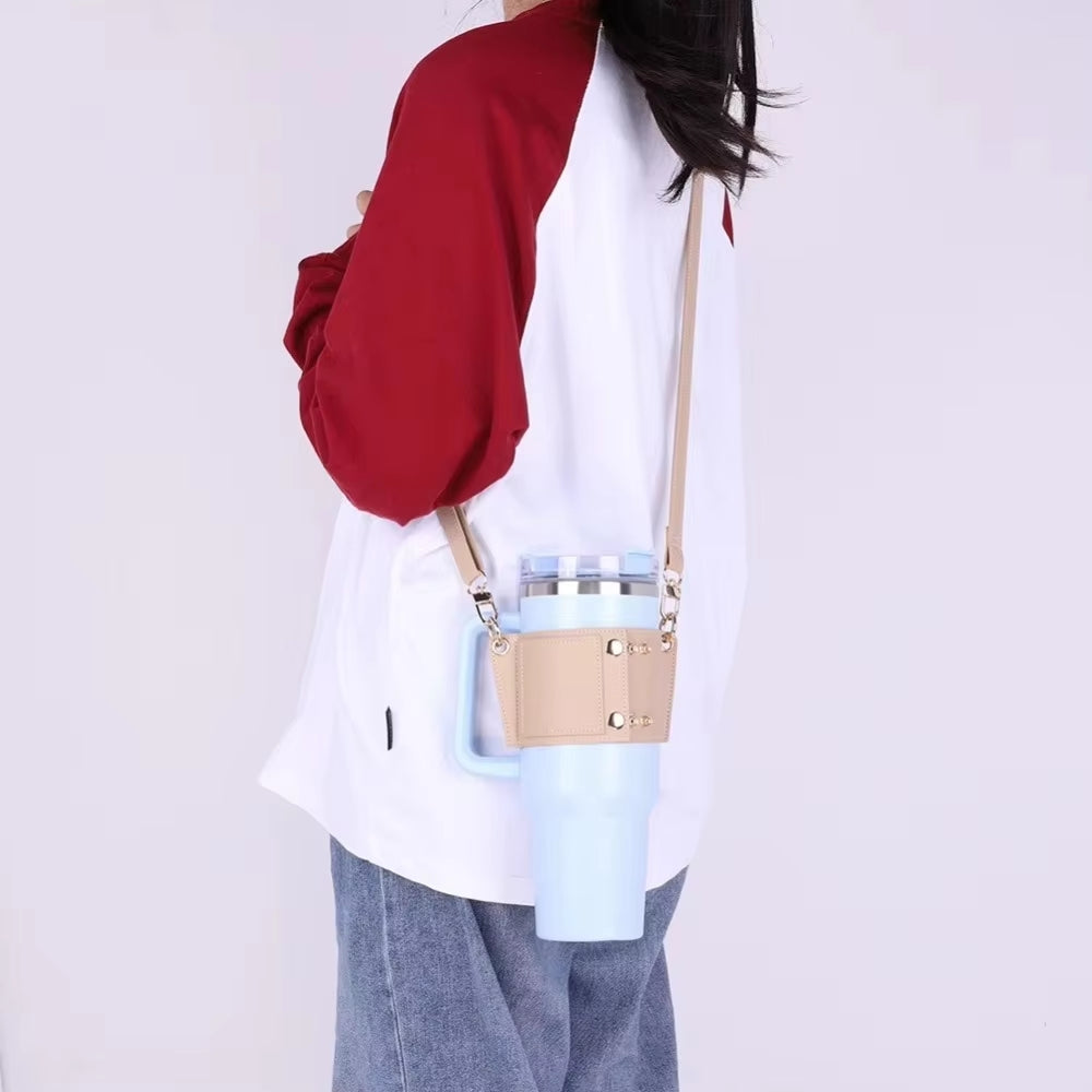 Water Bottle Holder with Adjustable Strap for Stanley Tumblers