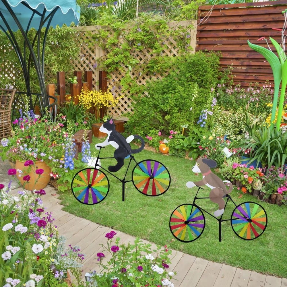 Animal Cartoon Windmill Bicycle Garden Spinner Yard Decoration