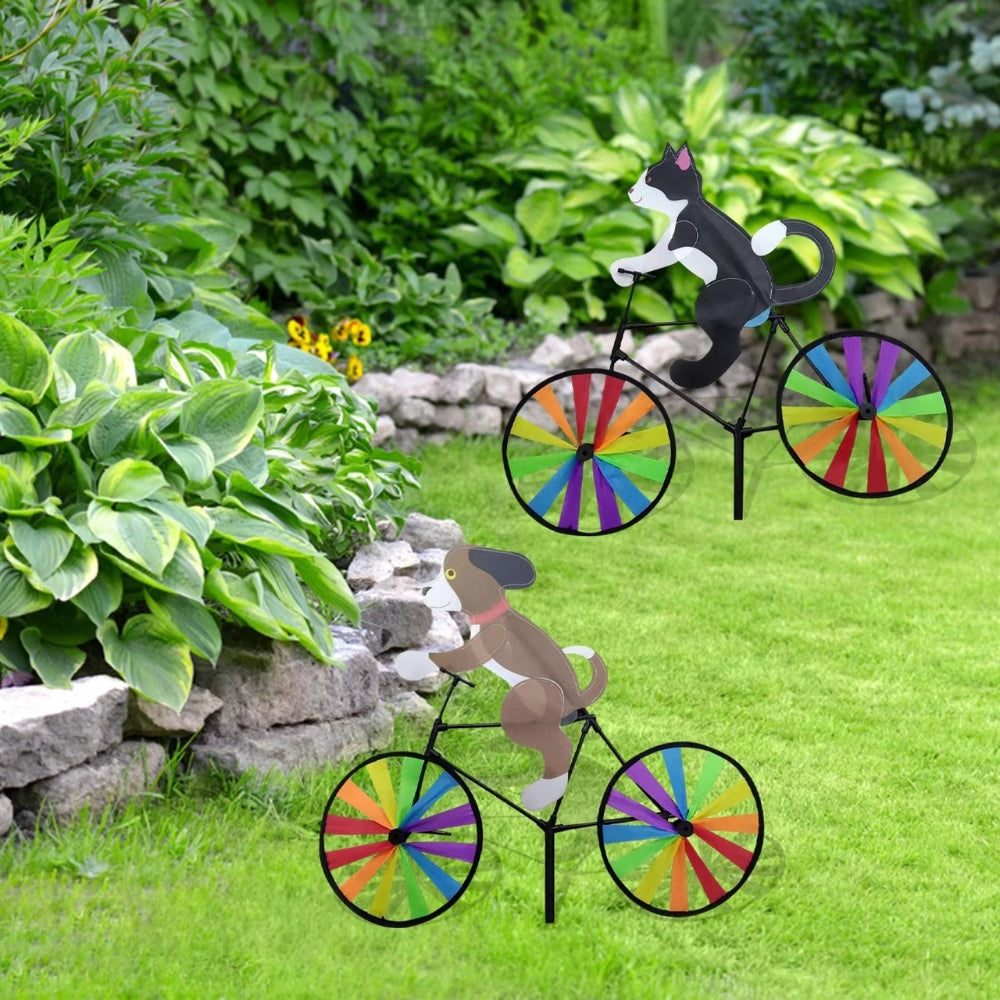 Animal Cartoon Windmill Bicycle Garden Spinner Yard Decoration