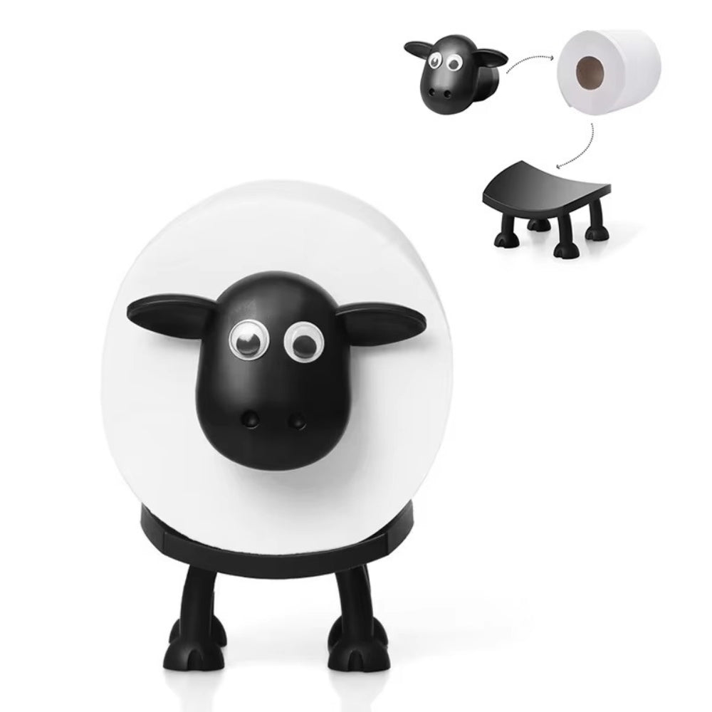 Cute Sheep Toilet Paper Holder Free Standing Decorative Rack