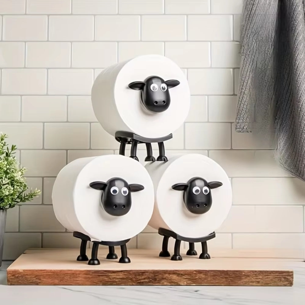 Cute Sheep Toilet Paper Holder Free Standing Decorative Rack