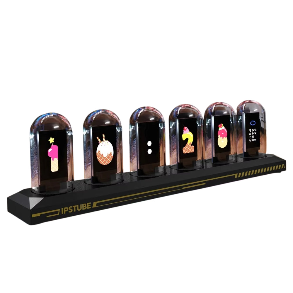 USB RGB Nixie Clock IPS Color Screen Aluminum Frame