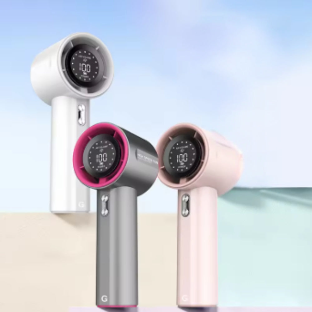 Rechargeable Portable Mini Fan with 100 Speed Digital Display