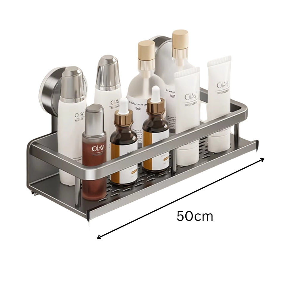 Suction Cup Bathroom Rack Toilet Space Aluminum No Drill Hanging Organizer Rack