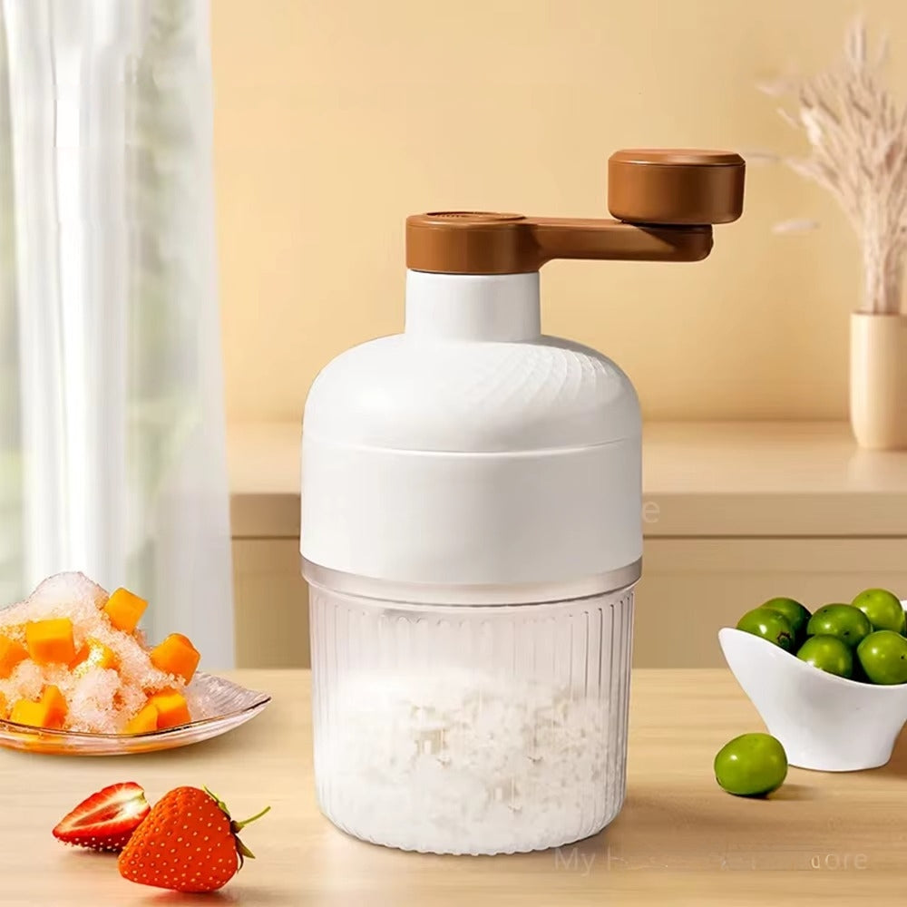 Mini Ice Crusher Hand Operated Shaved Ice Milkshake Maker
