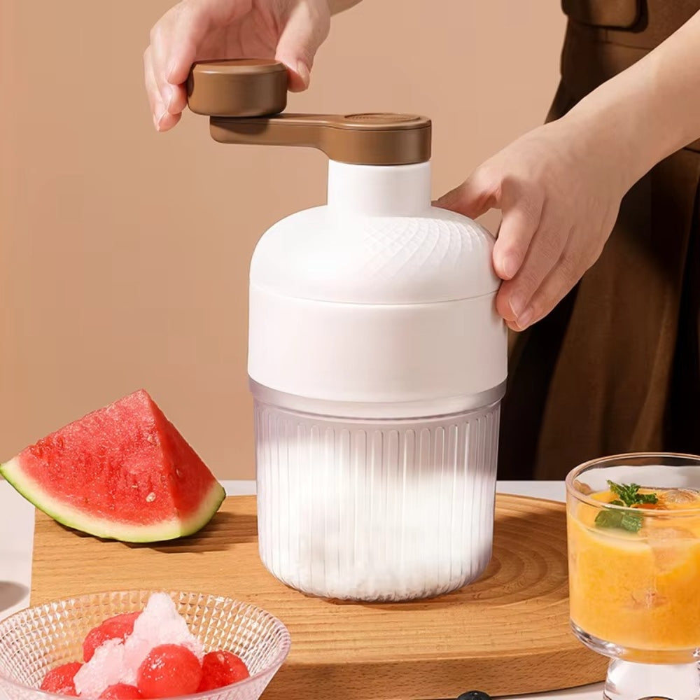 Mini Ice Crusher Hand Operated Shaved Ice Milkshake Maker