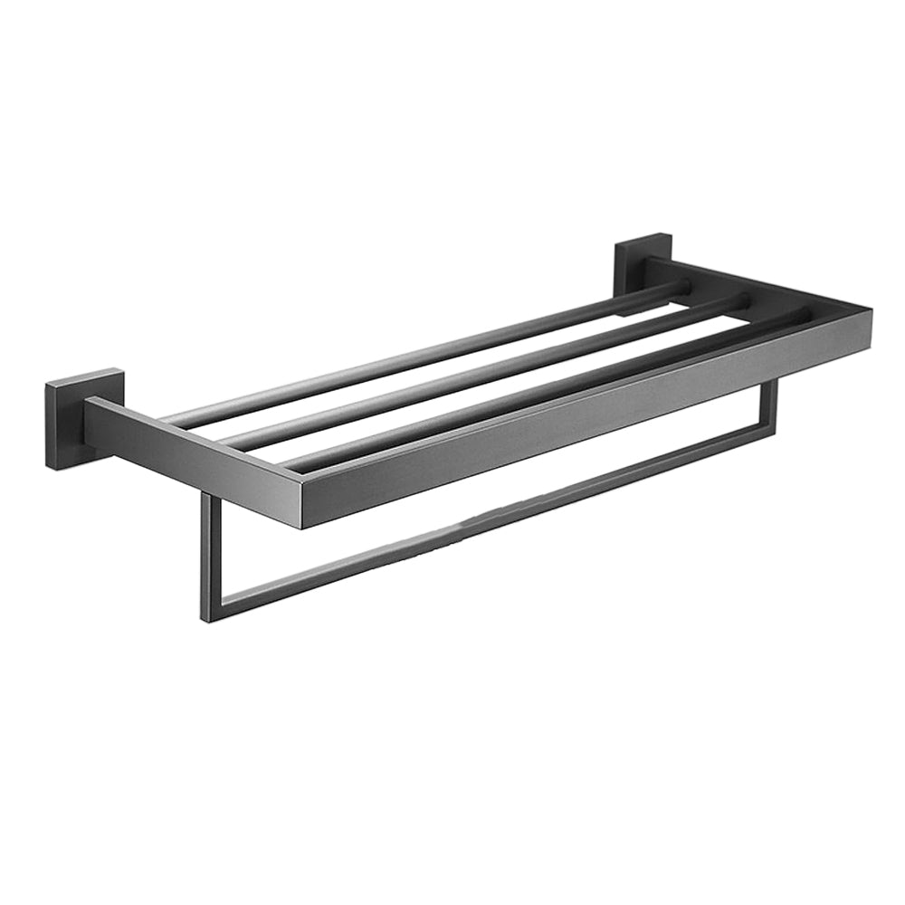 2 Layers Stainless Steel Towel Shelf Storage Rack Rail
