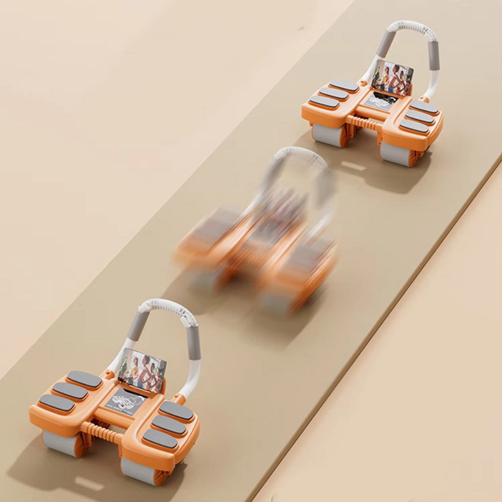 Automatic Rebound Abdominal Wheel Roller with Elbow Support and Phone Holder