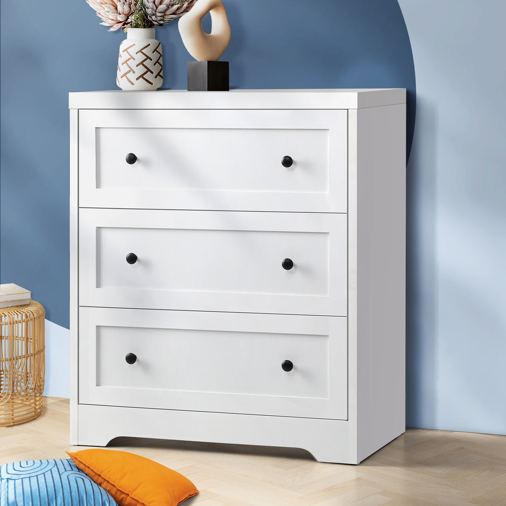 3 Chest of Drawers Hamptons Furniture White