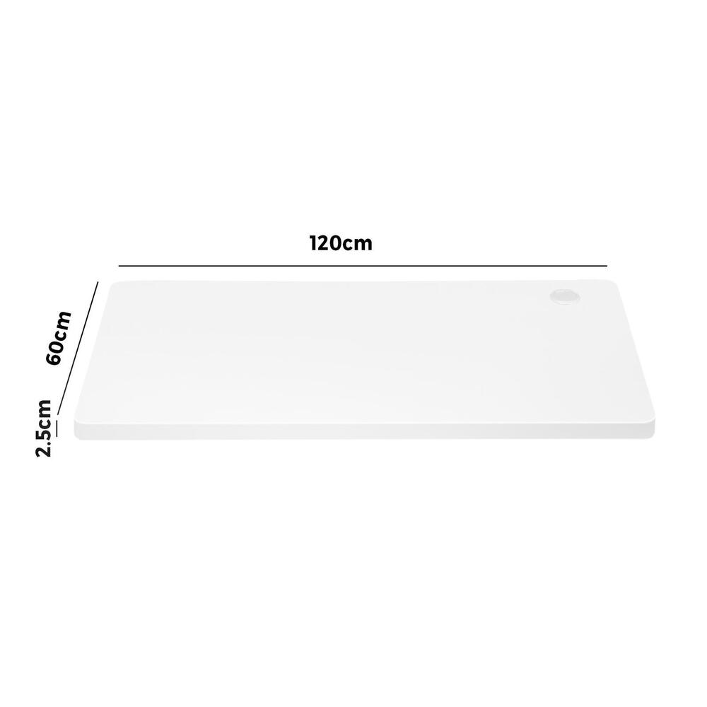 120cm Standing Desk Board with Drilled Hole White